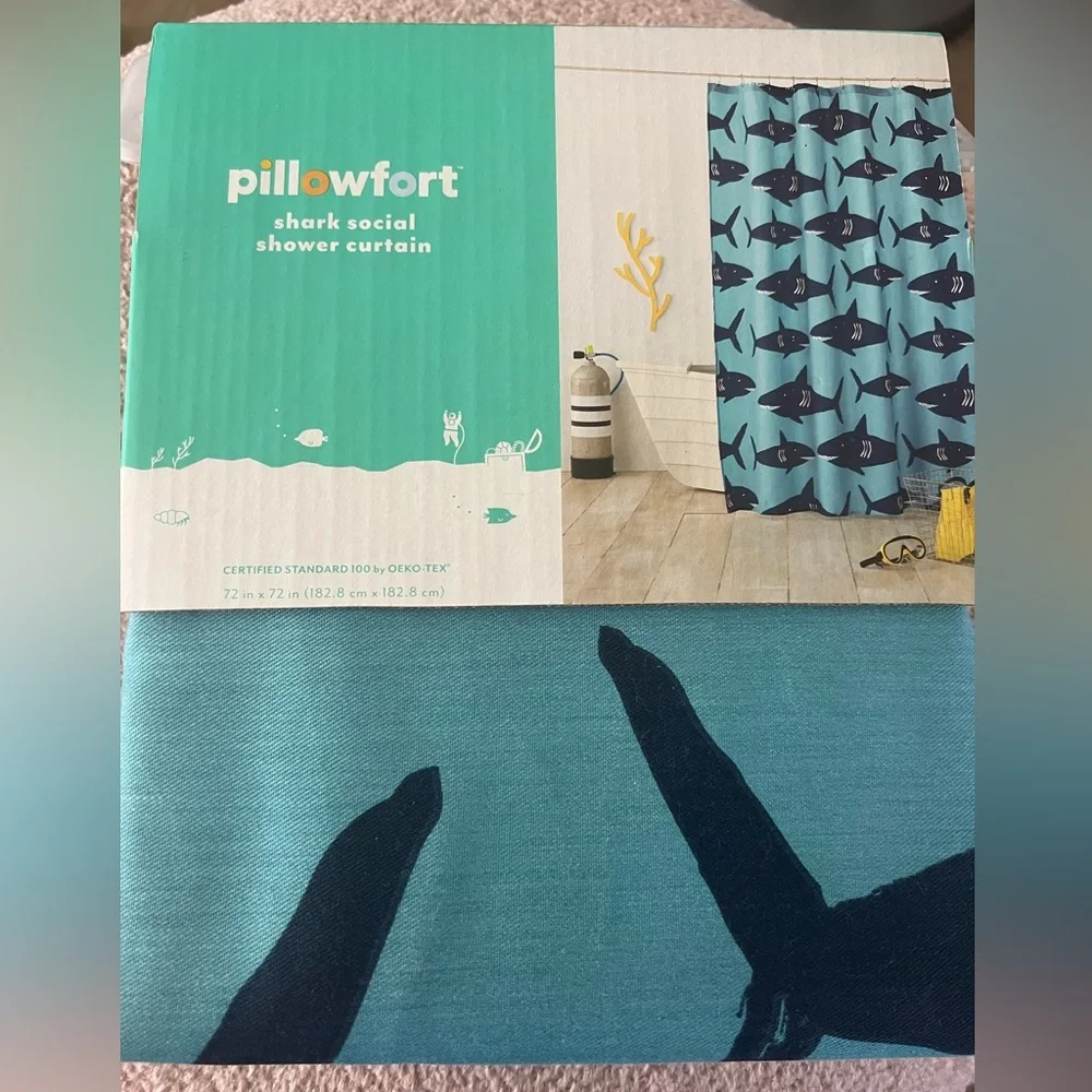 Target Shark Pattern Shower Curtain